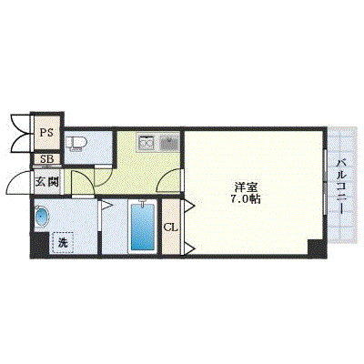 マンスリーリブマックス九条駅東アクア◆【Wi-Fi対応・設備充実】≪エクセレントシリーズ≫の間取り図