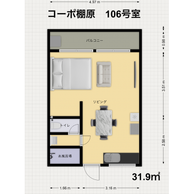 コーポ棚原の間取り図