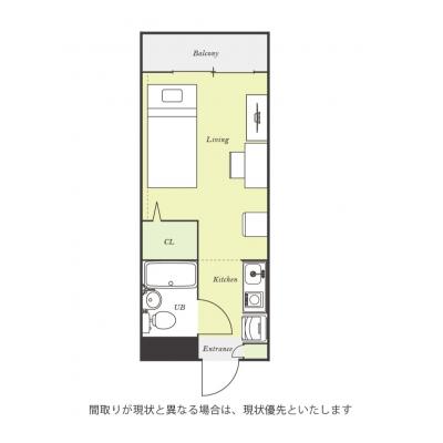 ユニオンマンスリー津田沼フィオーレ１　210　1R・シングル☆◆インターネット固定回線（有線・Wi-Fi）無料の部屋◆【禁煙ルーム】デスク・チェア完備！室内洗濯機や2の間取り図