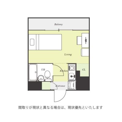 ユニオンマンスリー津田沼フィオーレ１　306　1R・シングル☆◆インターネット固定回線（有線・Wi-Fi）無料の部屋◆【禁煙ルーム】建物AL＆モニター付きインターフォン＆室内洗濯機完備で女性も安心の間取り図