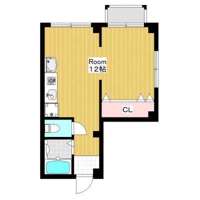 広々12帖！内外装フルリフォーム済み！中野駅徒歩圏内！バストイレ別タイプ！独立洗面台付！角部屋！ＭＨ中野Bの間取り図