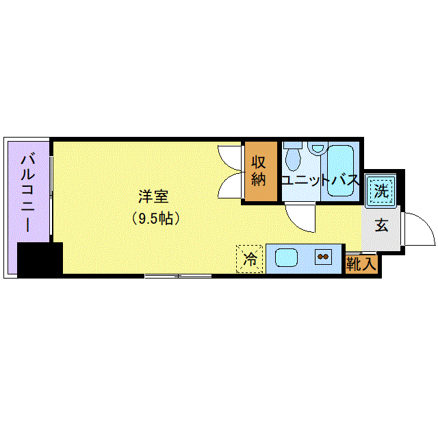 グッドステイ福島郡山WEST◆『禁煙ルーム・1名入居限定・UBタイプ』【ライト】の間取り図