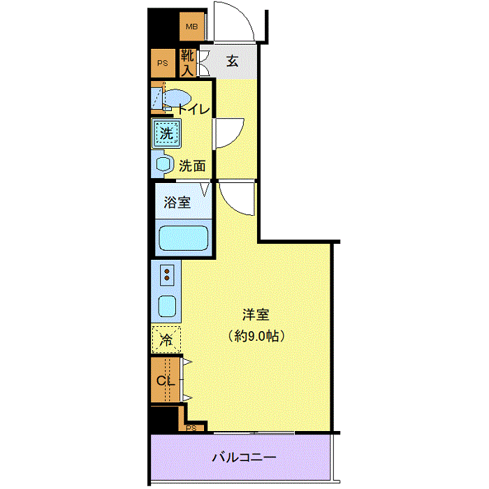 マンスリーリブマックス南武線中野島EAST●『禁煙ルーム・1R・26平米』【Wi-Fi無制限・独立洗面・浴室乾燥付】≪プレミアムシリーズ≫の間取り図