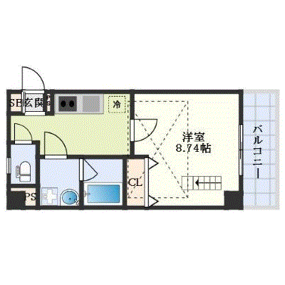 グッドステイ矢賀駅東エクセル◆1号【ハイクラス・デスク・設備充実】の間取り図