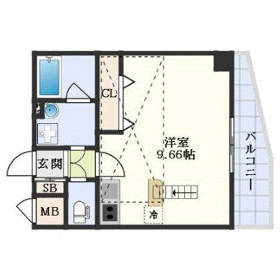 グッドステイ矢賀駅東エクセル◆2号【ハイクラス・2名ダイニング・設備充実】の間取り図