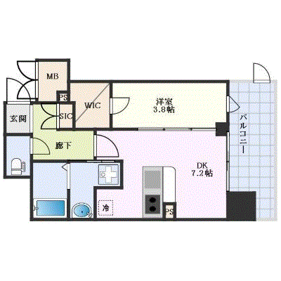 グッドステイ難波西ラウェゾン■【ハイクラス・1DK・設備充実】の間取り図