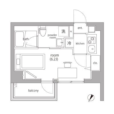 RマンスリーNo.56　川崎八丁畷【京急線・JR南武線徒歩5分】の間取り図