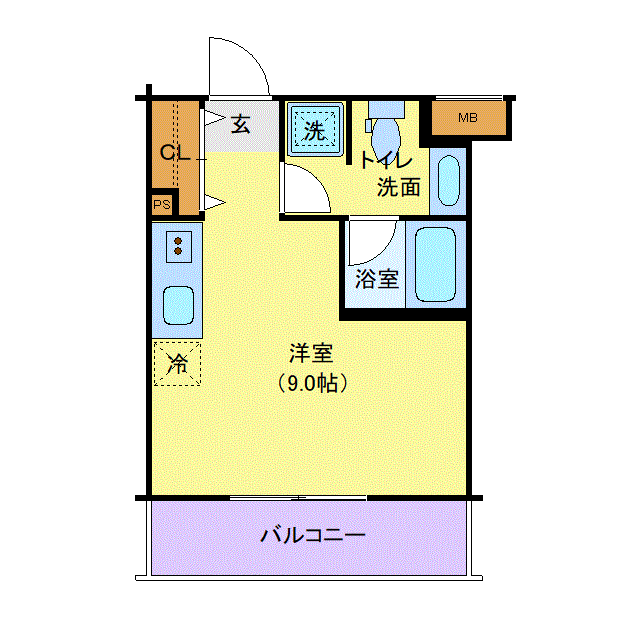 グッドステイ東急大岡山NORTHレグラス●『禁煙ルーム・独立洗面・浴室乾燥付』【ハイクラス】の間取り図