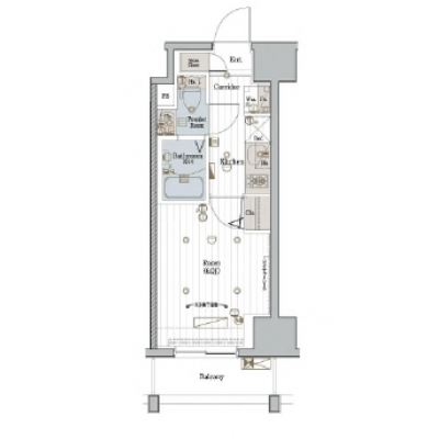 【🍂!期間限定ほっと価格！🍂】【禁煙🚭/Wi-Fi無料🌐】マイナビSTAYパークメゾン川崎　706の間取り図