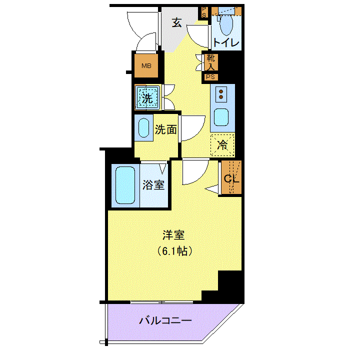 グッドステイ横浜・鶴見市場駅前レジデンス△『禁煙ルーム・駅2分・Wi-Fi無制限・独立洗面・浴室乾燥付』【ハイクラス】の間取り図