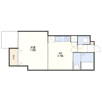 コルサントステイ市役所前Ⅰ506号室の間取り図