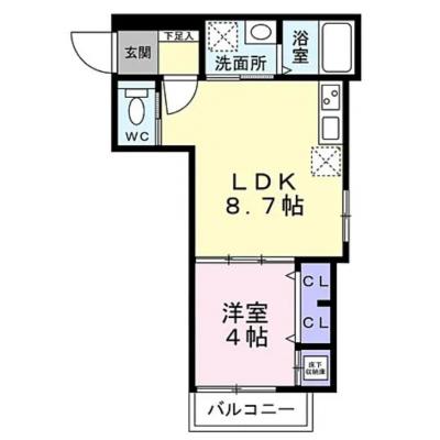 【✨🏰新築物件🏰✨】諏訪ノ森駅5分🚉イオンや100均もすぐ近くの便利物件♪家具家電付き🎏の間取り図