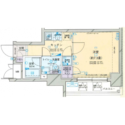 【TM日本橋東壱番館/SD1】セミダブル・東京メトロ半蔵門線「水天宮前」 徒歩3分・ネットWi-Fi無制限無料・_テレワークにも♪の間取り図