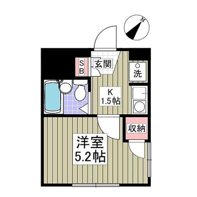 スマイズ伊勢原４　【禁煙🚭】　２階角部屋☆室内洗濯置場有☆伊勢原駅まで徒歩８分☆人気のＲＣ造の建物☆の間取り図