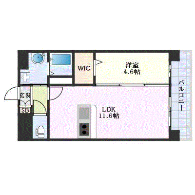 グッドステイ菊陽町227※【ハイクラス・駐車場有・1LDK・設備充実】の間取り図