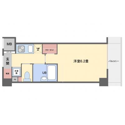 【オレンジマンスリー吉祥寺駅前③】♪新規OPEN♪駅近,禁煙ルーム,Wi-Fi無料,オートロック付き、エレベーターありの間取り図