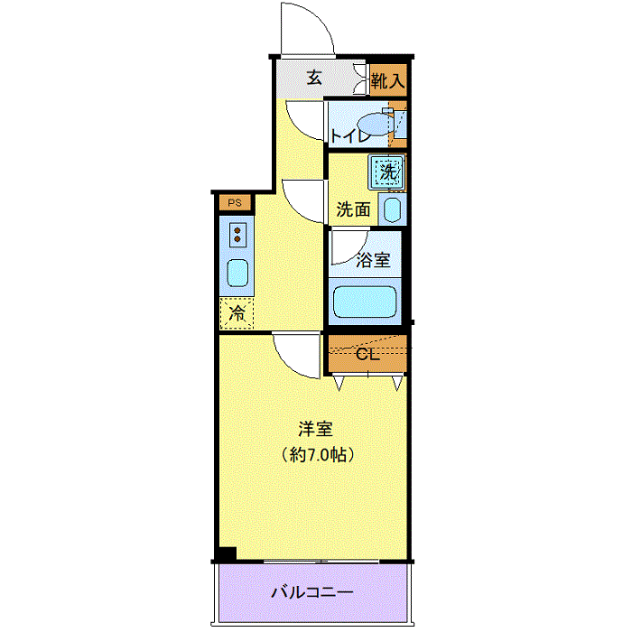 マンスリーリブマックス練馬氷川台NORTHクレヴィスタ☆『禁煙ルーム・25平米』【Wi-Fi無制限・追い焚き機能・浴室乾燥付】≪プレミアムシリーズ≫の間取り図