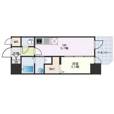 グッドステイ近鉄八尾駅北プリューム■プラス【ハイクラス・1DK・Wi-Fi対応・設備充実】の間取り図
