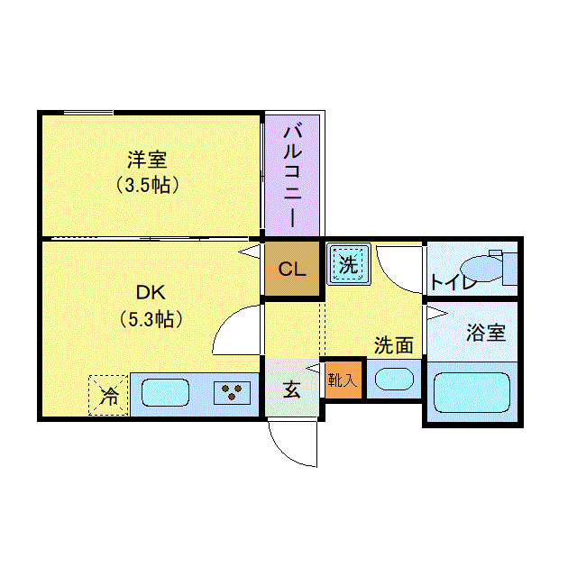 マンスリーリブマックス横浜・吉野町SOUTHベルグランデ◎『禁煙ルーム・1DK・24平米』【1名入居限定・Wi-Fi無制限】≪エクセレントシリーズ≫の間取り図