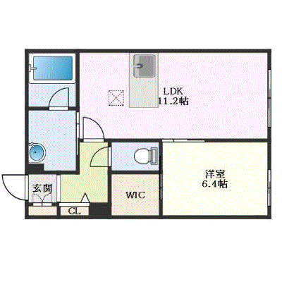 マンスリーリブマックス馬出九大病院前■エグゼ【ペット・1LDK・Wi-Fi対応・設備充実】≪プレミアムシリーズ≫の間取り図