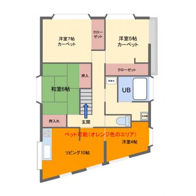 【オレンジマンスリー下丸子ペットプラス】♪大型ペットとご入居可能♪大型ファミリー向け大型物件85㎡/3SLDKの間取り/高速Wi-Fi無料,禁煙ルームの間取り図