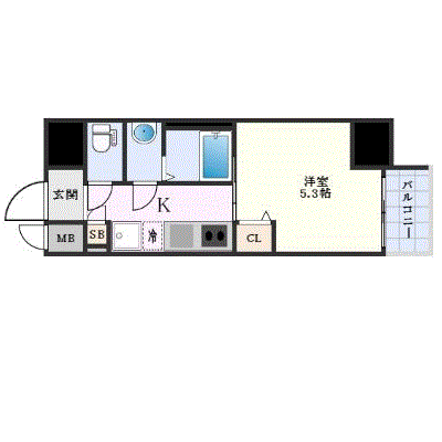 マンスリーリブマックス阪神尼崎駅北アライズ●【ペット・設備充実】≪エクセレントシリーズ≫の間取り図