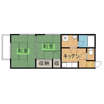 コーポ津久井　（2K）の間取り図