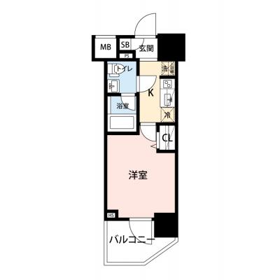 【🍂!期間限定ほっと価格！🍂】【禁煙🚭/Wi-Fi無料🌐】マイナビSTAYモンターニュ川口　404の間取り図