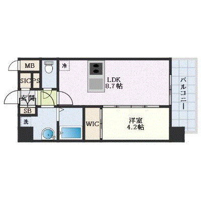 マンスリーリブマックス平野プライム△【1LDK・設備充実】≪エクセレントシリーズ≫の間取り図