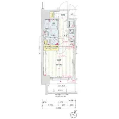 フリーステイ阿波座　★電車で『本町』駅　２分　『心斎橋』駅　４分　『梅田』駅　６分　★の間取り図