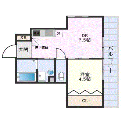 マンスリーリブマックス不動院前駅東カリーノNO1■1DK【ペット・Wi-Fi対応・設備充実】≪エクセレントシリーズ≫の間取り図