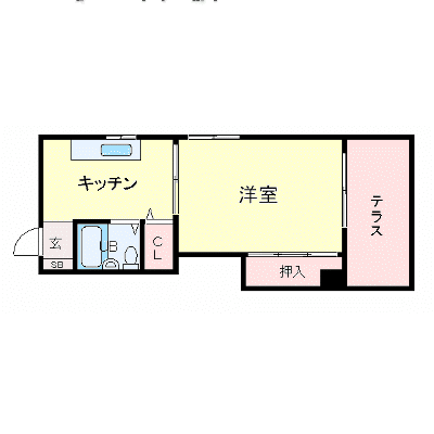 グッドステイ常磐町■『1DK』【ペット・ライト・２口ガスコンロ・32型TV】の間取り図