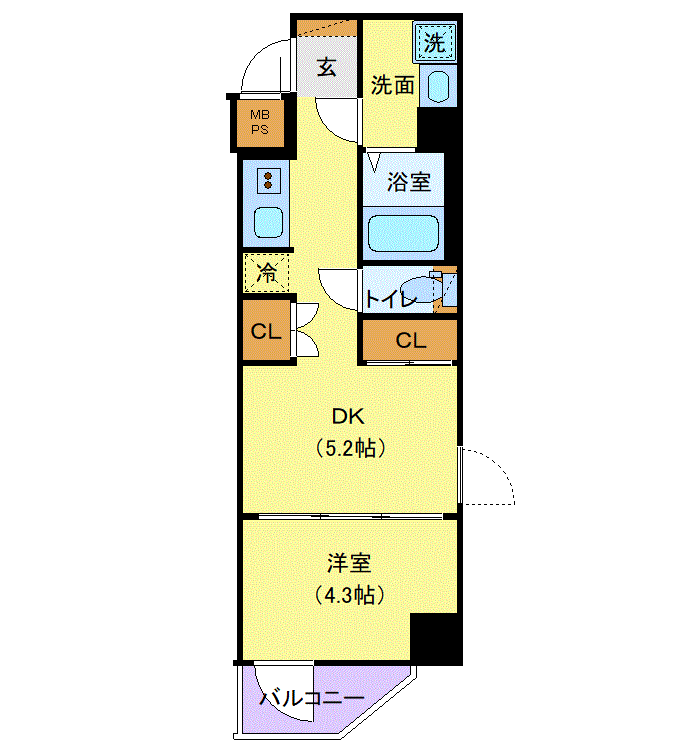 マンスリーリブマックス大塚駅前レジデンス◆『禁煙ルーム・1DK・31平米・駅3分』【独立洗面・浴室乾燥付】≪プレミアムシリーズ≫の間取り図