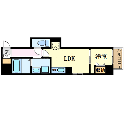 マンスリーリブマックス広島駅東カニヤ●エグゼ『1LDK』【ペット・NET対応・洗浄機能付便座・浴室乾燥機】≪エクセレントシリーズ≫の間取り図