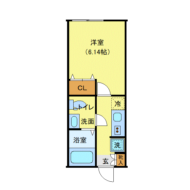 グッドステイ横浜線鴨居SOUTHダイム▼『禁煙ルーム・1名入居限定・Wi-Fi無制限・独立洗面・浴室乾燥付』【ハイクラス】の間取り図