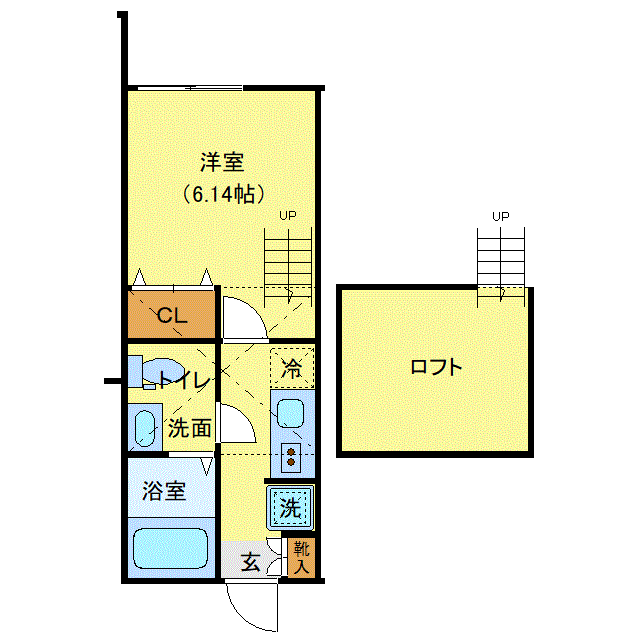 マンスリーリブマックス横浜線鴨居SOUTHダイム◎『禁煙ルーム・ロフト付』【1名入居限定・Wi-Fi無制限・浴室乾燥付】≪エクセレントシリーズ≫の間取り図