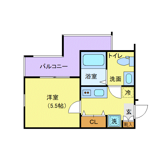 マンスリーリブマックス西横浜・天王町SOUTHラフィーネ◎『禁煙ルーム』【1名入居限定・Wi-Fi無制限・独立洗面・浴室乾燥付】≪エクセレントシリーズ≫の間取り図