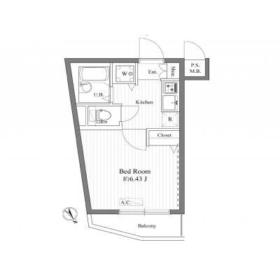 ✨即入居可✨｟ココロハスマンスリー東池袋ステーションフロント 206｠~東池袋駅徒歩2分🐬池袋駅徒歩圏内🚃~ 禁煙🚭 ネット無料💻の間取り図