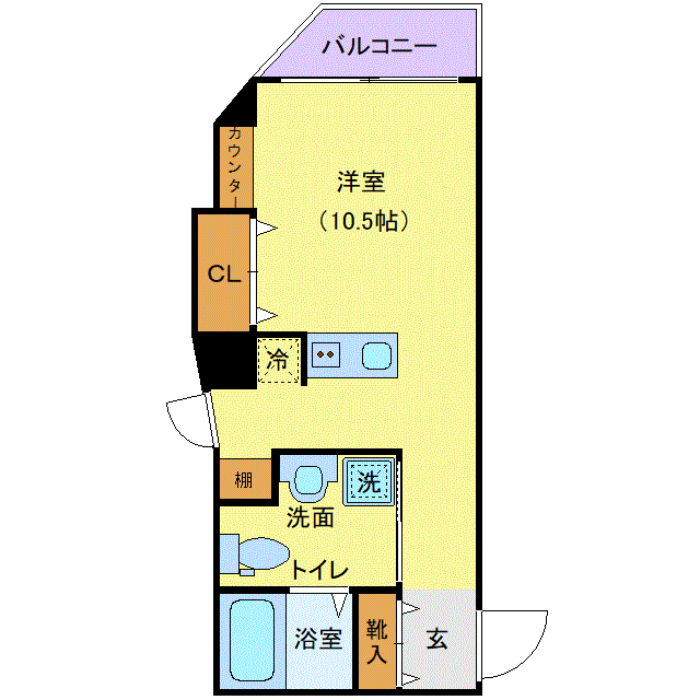 グッドステイ仙台駅前・花京院△『禁煙ルーム・31平米・独立洗面・浴室乾燥付』【ベーシック】の間取り図
