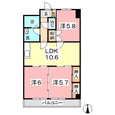 ★★セントエルモ里庄（※禁煙）★★【さくらマンスリー】インターネット無料・オートロック付！1Kの間取り図