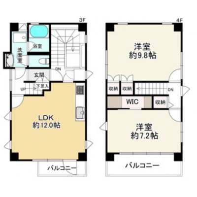 両国デュープレックスアパートメントの間取り図