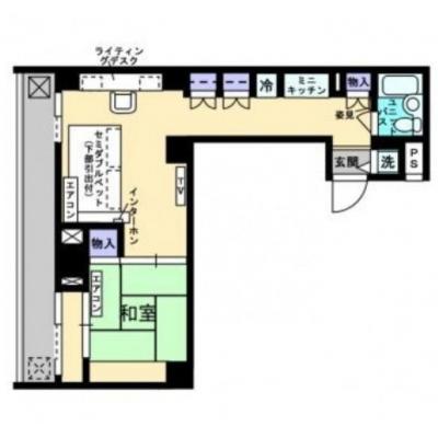 【和洋室】アルファコンフォート博多【大浴場付きサービスアパートメント】の間取り図