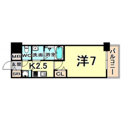 トラスト三宮東5【ネット無料♪駅近物件】の間取り図