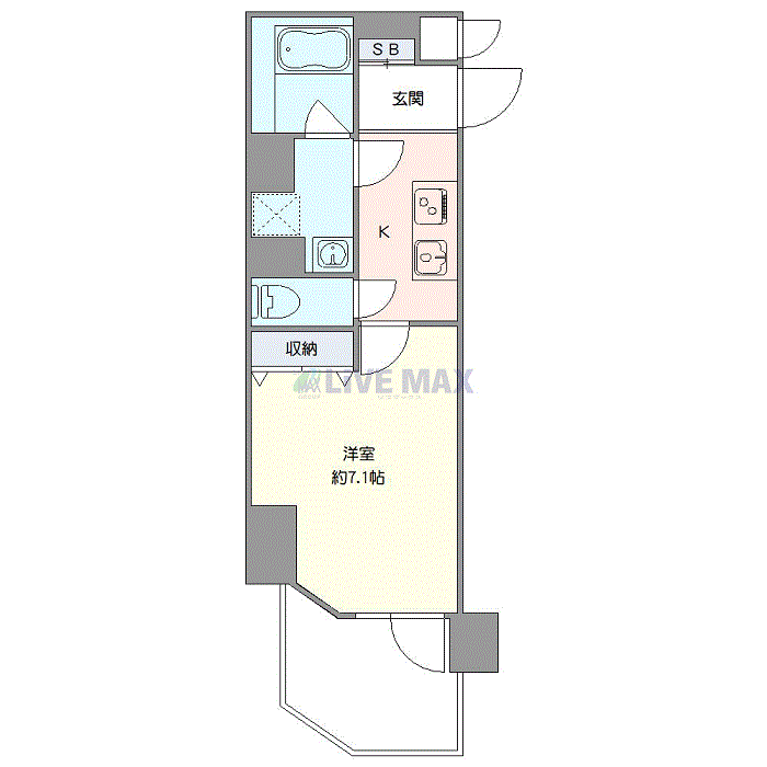 グッドステイ大島EAST■『禁煙ルーム・Wi-Fi無制限・独立洗面台・浴室乾燥付』【デラックス】の間取り図