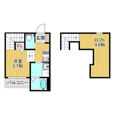 【MP 須屋ARTS】1Rの間取り図