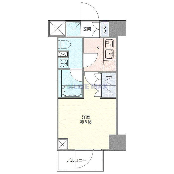 グッドステイ横浜・阪東橋駅前クレヴィスタⅡ◆『禁煙ルーム・駅4分・Wi-Fi無制限・独立洗面・浴室乾燥付』【ハイクラス】の間取り図