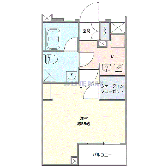 マンスリーリブマックス新江古田WESTレジデンス■『禁煙ルーム』【独立洗面・浴室乾燥付】≪プレミアムシリーズ≫の間取り図