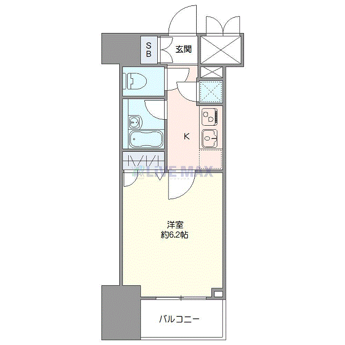 グッドステイ蒲田イーストタワー★『禁煙ルーム・浴室乾燥付』【ベーシック】の間取り図