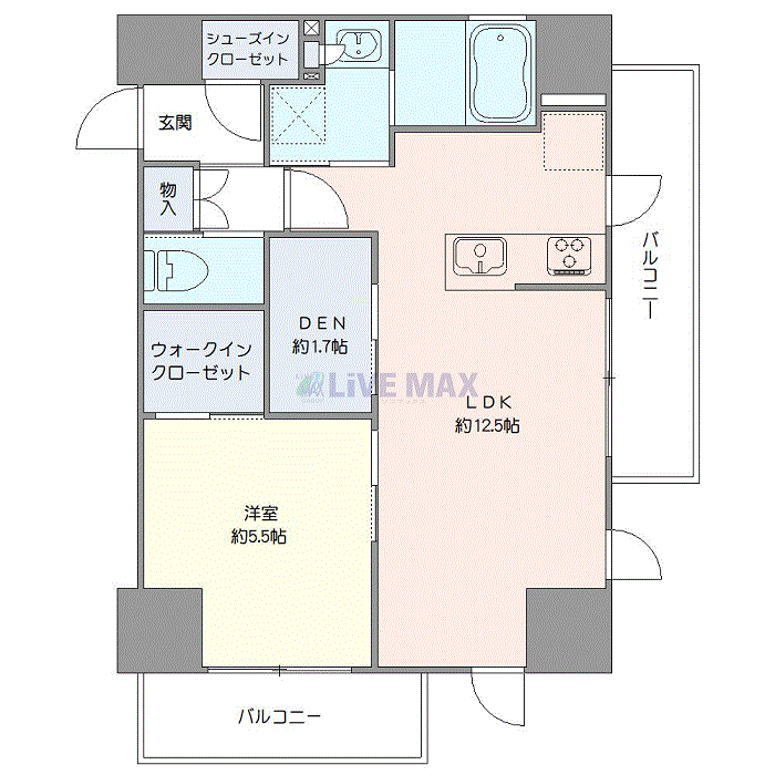 グッドステイ亀有SOUTHレジデンス★『禁煙ルーム・ドラム式洗濯機・独立洗面・浴室乾燥付』【デラックス】の間取り図