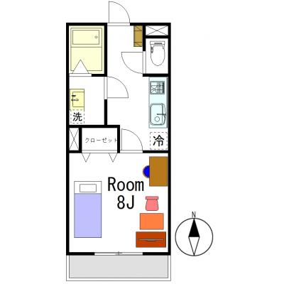 グランマンスリー前橋大渡町R206【Wi-Fi無料☆】【セブンイレブン徒歩２分♪】の間取り図